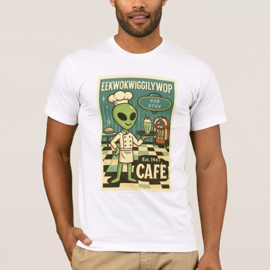 Roswell Aliens 1950 Retro Diner T-shirt (Voorkant)