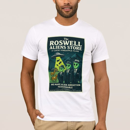 Roswell Aliens 1950's Retro modieuze ontvoering T-shirt (Voorkant)