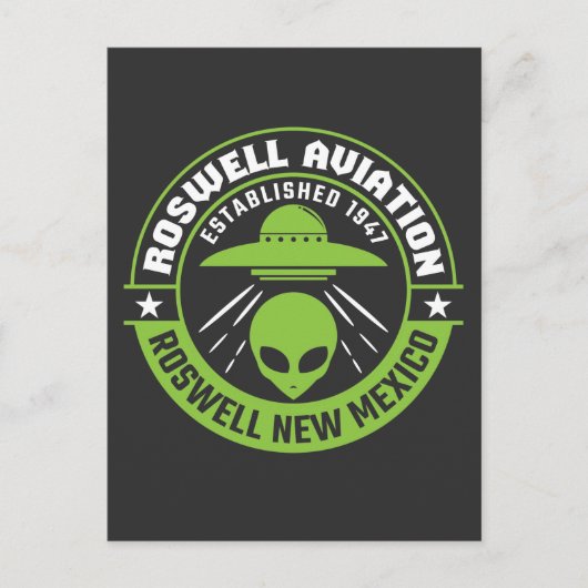 Roswell Aviation, opgericht in 1947 Briefkaart (Voorkant)