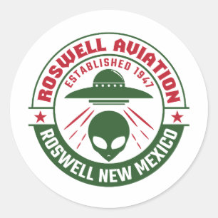 Roswell Aviation, opgericht in 1947 Ronde Sticker