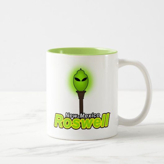 Roswell City New-Mexico Tweekleurige Koffiemok (Rechts)