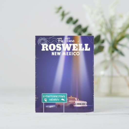 Roswell Extraterrestrial Highway-reisposter Briefkaart (Staand voorkant)