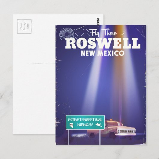 Roswell Extraterrestrial Highway-reisposter Briefkaart (Voorkant / Achterkant)