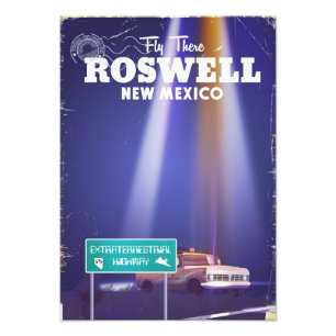 Roswell Extraterrestrial Highway-reisposter Foto Afdruk