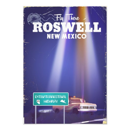 Roswell Extraterrestrial Highway-reisposter Foto Afdruk (Voorkant)