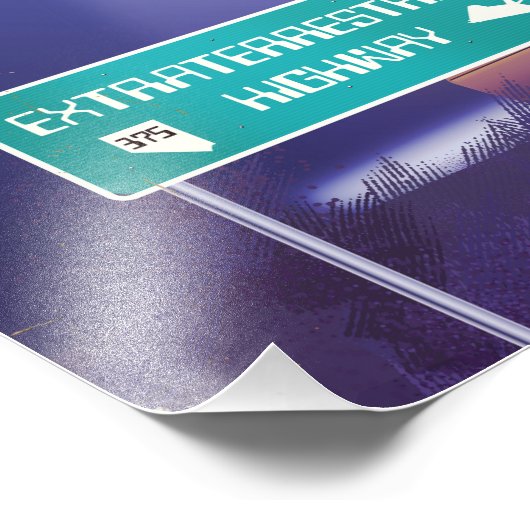 Roswell Extraterrestrial Highway-reisposter Foto Afdruk (Hoek)