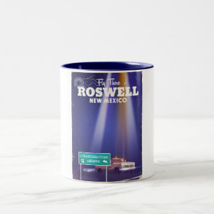 Roswell Extraterrestrial Highway-reisposter Tweekleurige Koffiemok