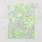 Roswell Georgia Map (1992) Briefkaart (Voorkant)