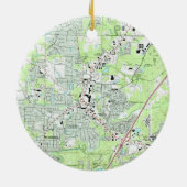 Roswell Georgia Map (1992) Keramisch Ornament (Achterkant)
