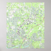 Roswell Georgia Map (1992) Poster (Voorkant)