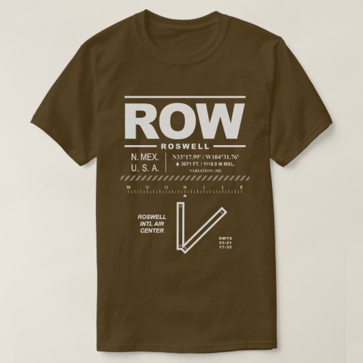 Roswell Int'l Air Center Airport ROW T-Shirt (Design voorkant)