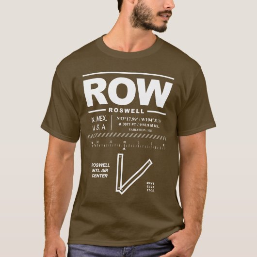 Roswell Int'l Air Center Airport ROW T-Shirt (Voorkant)