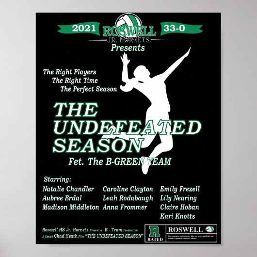 Roswell Jr. Hornets Unsed Season Poster (Voorkant)