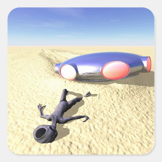 Roswell like UFO Crash Sticker (Voorkant)