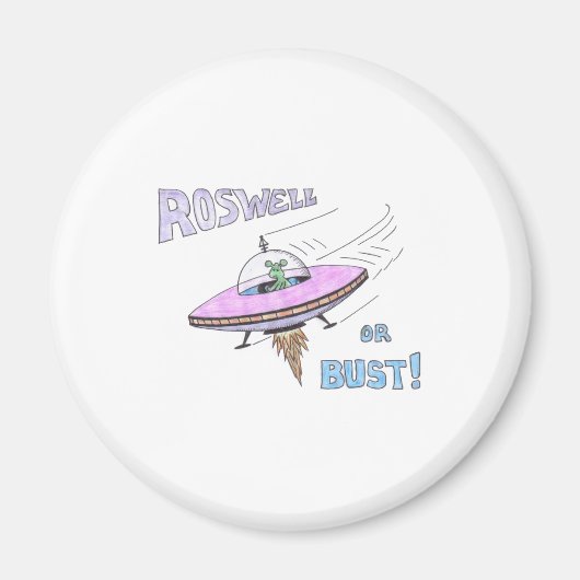 ROSWELL-magneet (wit) Magneet (Voorkant)