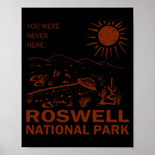 Roswell National Park Ufo Flying Saucer Aliens  Poster (Voorkant)