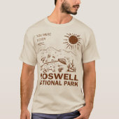 Roswell National Park UFO Flying Saucer Aliens T-shirt (Voorkant)