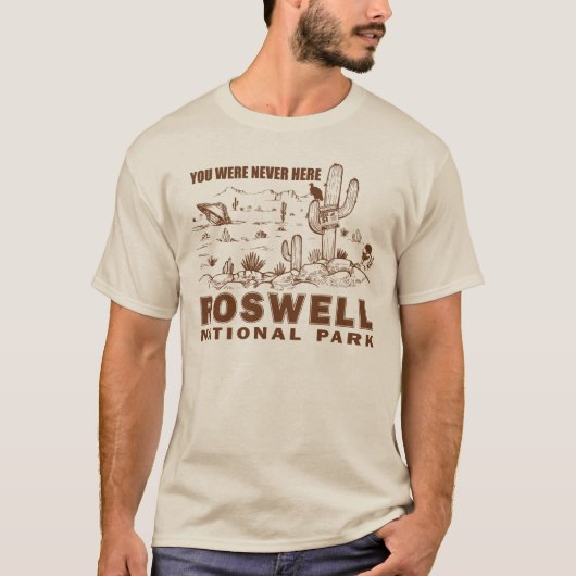 Roswell National Park UFO Flying Saucer Aliens T-shirt (Voorkant)
