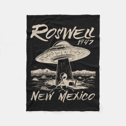 Roswell New Mexico 1947 Alien Abduction Ufo Crash Fleece Deken (Voorkant)