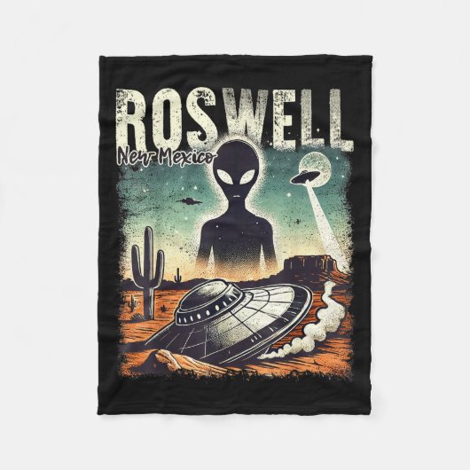 Roswell New Mexico 1947 Alien Abduction Ufo Crash Fleece Deken (Voorkant)