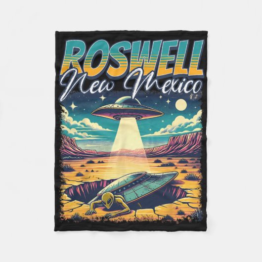 Roswell New Mexico 1947 Alien Abduction Ufo Crash Fleece Deken (Voorkant)