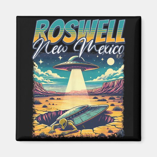 Roswell New Mexico 1947 Alien Abduction Ufo Crash Magneet (Voorkant)