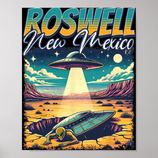 Roswell New Mexico 1947 Alien Abduction Ufo Crash  Poster (Voorkant)