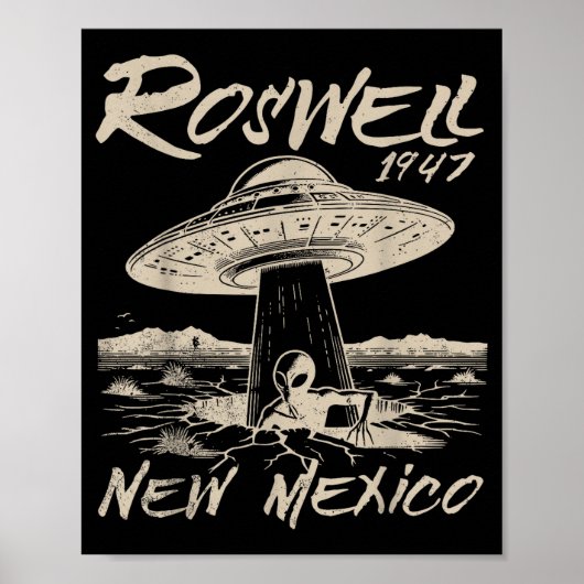 Roswell New Mexico 1947 Alien Abduction Ufo Crash  Poster (Voorkant)