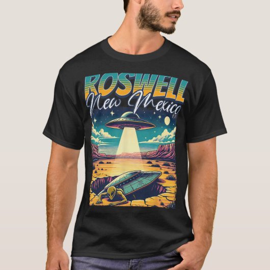 Roswell New Mexico 1947 Alien Abduction Ufo Crash  T-shirt (Voorkant)