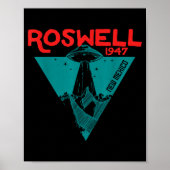 Roswell New Mexico 1947 Ufo Beam Flying Road Vinta Poster (Voorkant)