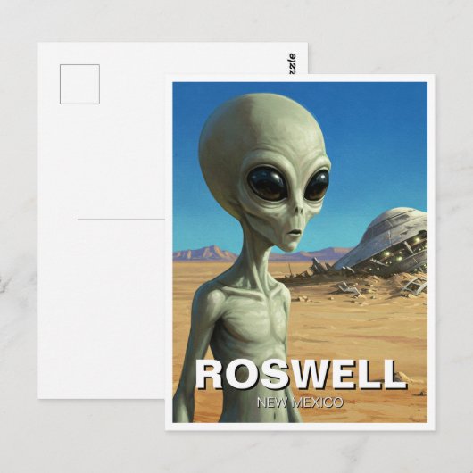 Roswell New Mexico Alien Briefkaart (Voorkant / Achterkant)