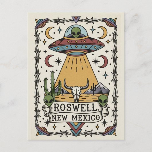 Roswell New Mexico Alien Briefkaart (Voorkant)