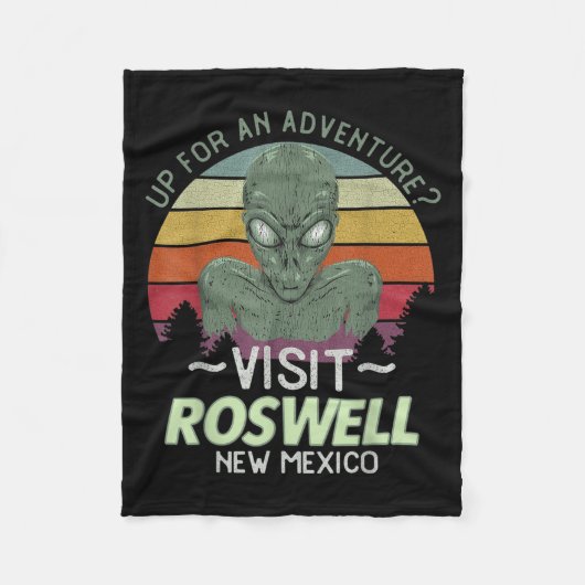 Roswell New Mexico Alien Head Funny Souvenir Quote Fleece Deken (Voorkant)