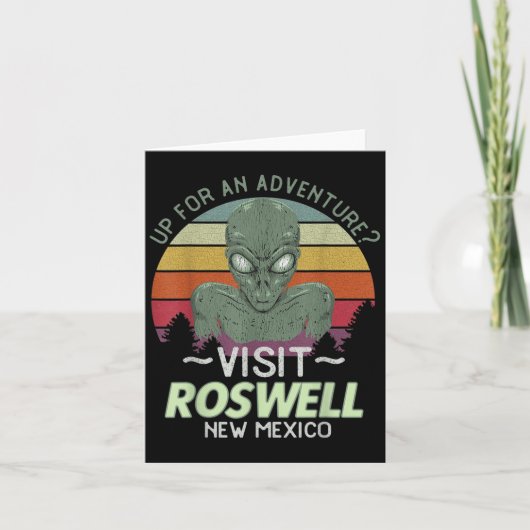 Roswell New Mexico Alien Head Funny Souvenir Quote Kaart (Voorkant)