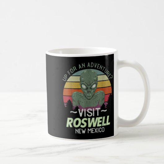 Roswell New Mexico Alien Head Funny Souvenir Quote Koffiemok (Rechts)