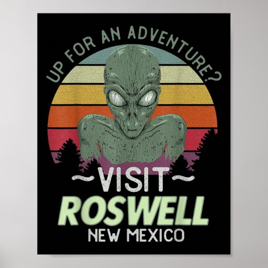 Roswell New Mexico Alien Head Funny Souvenir Quote Poster (Voorkant)
