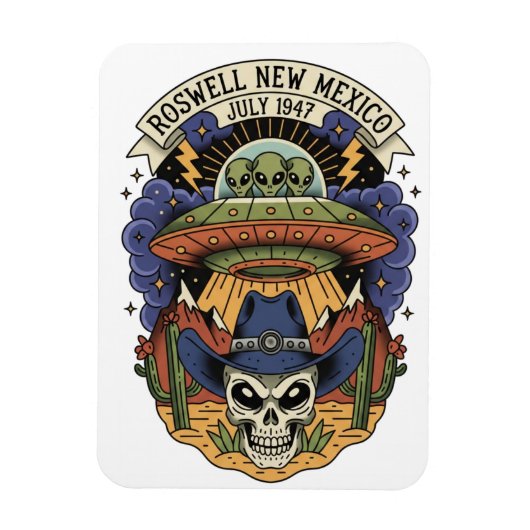 Roswell New Mexico Alien Magneet (Verticaal)