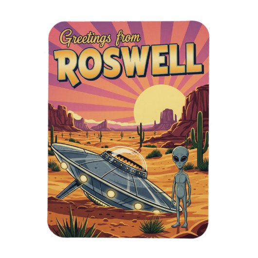 Roswell New Mexico Alien Magneet (Verticaal)