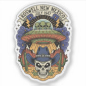 Roswell New Mexico Alien Sticker (Voorkant)