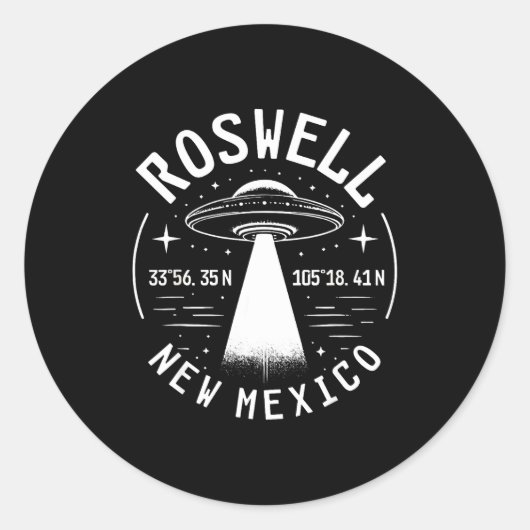 Roswell New Mexico Alien Ufo Area 51  Ronde Sticker (Voorkant)