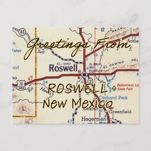Roswell New Mexico  Briefkaart (Voorkant)