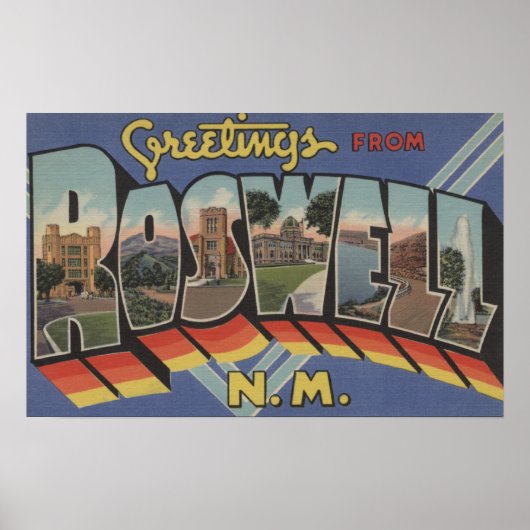 Roswell, New Mexico - Large Letter Scenes Poster (Voorkant)
