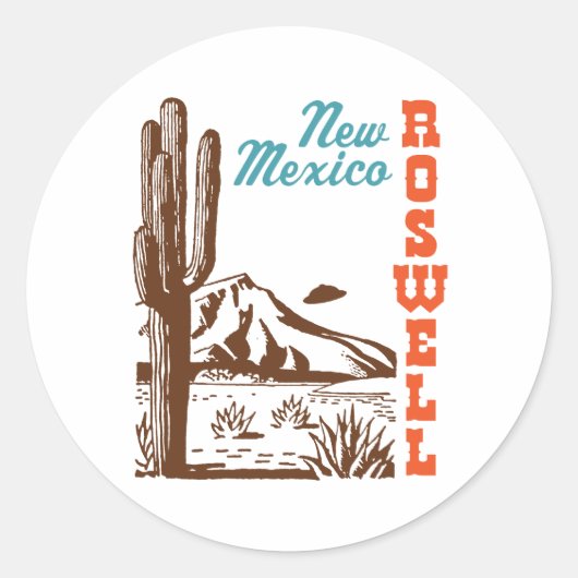Roswell New Mexico Ronde Sticker (Voorkant)