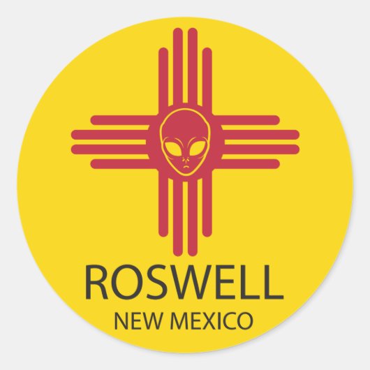Roswell New Mexico Ronde Sticker (Voorkant)