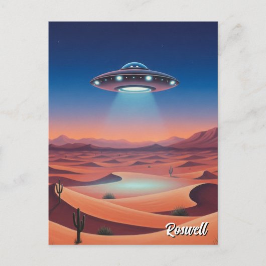 Roswell New Mexico UFO Briefkaart (Voorkant)