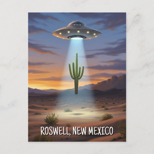 Roswell New Mexico UFO Briefkaart (Voorkant)