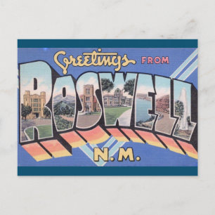 Roswell, New Mexico Vintage Travel Briefkaart