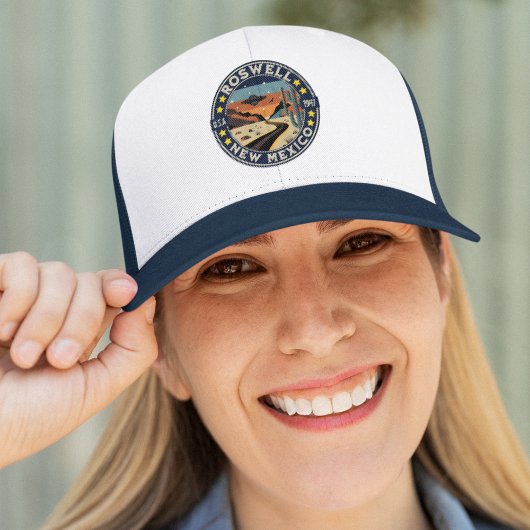 Roswell New Mexico Vintage UFO Landscape Trucker Pet
