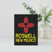 Roswell New Mexico Zia Alien Head Briefkaart (Staand voorkant)