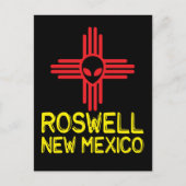 Roswell New Mexico Zia Alien Head Briefkaart (Voorkant)